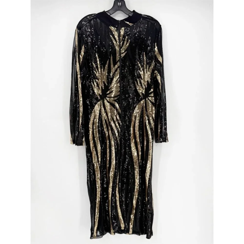Jainmy Martinez Sheer Sequin Cocktail Dress 4XL - Picture 3 of 8